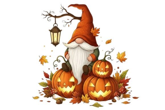 Elevating Seasonal Design: The Strategic Value of Cute Gnome with Pumpkins and Autumn Leaves Assets
