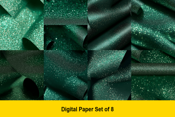 Emerald Velvet Glitter Digital Papers