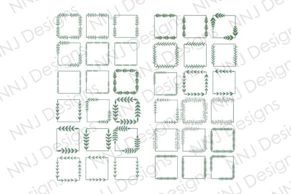 Enhancing Digital and Print Design with the 36 Square Leaf Border Frame PNG Collection