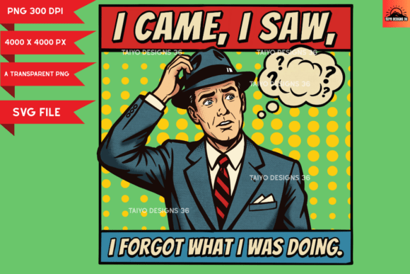 Funny Retro Pop Art Gentleman PNG SVG