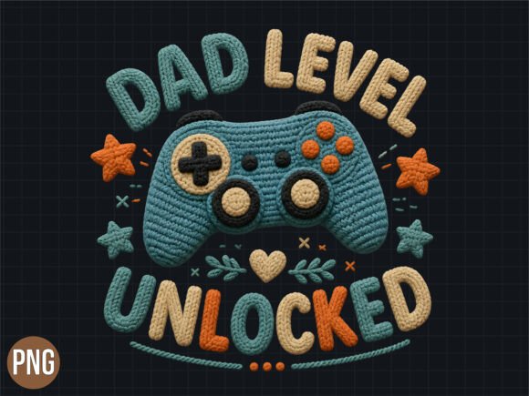 Gamer Dad Level Unlocked Controller PNG