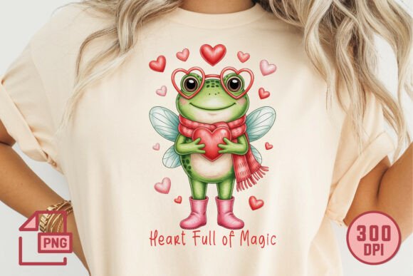 Heart Full of Magic Frog Valentine PNG