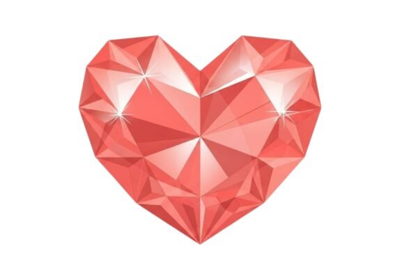 Integrating the Pink Heart-shaped Gem Illustration into Professional Design Workflows