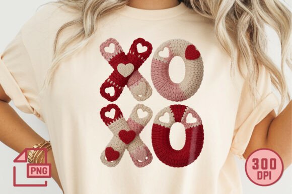 Knitted Valentine XO Alphabet PNG: Adding Texture to Digital Romance