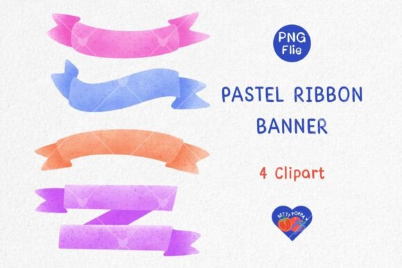 Pastel Ribbon Banner Clipart Guide