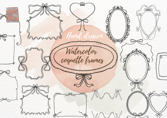 Unlocking Creative Elegance: A Guide to Using Hand-Drawn Watercolor Coquette Frame Sets