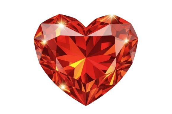 Unlocking Creative Potential with Red Heart-shaped Gemstone Illustration