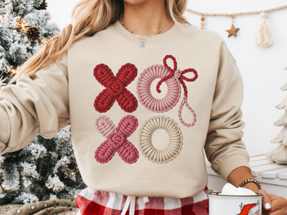 Valentine XOXO PNG: Faux Crochet Tee