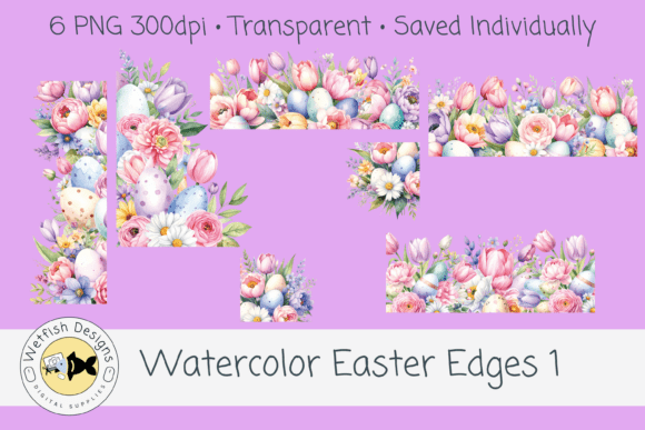 Watercolor Easter Edges Borders 1 Guide